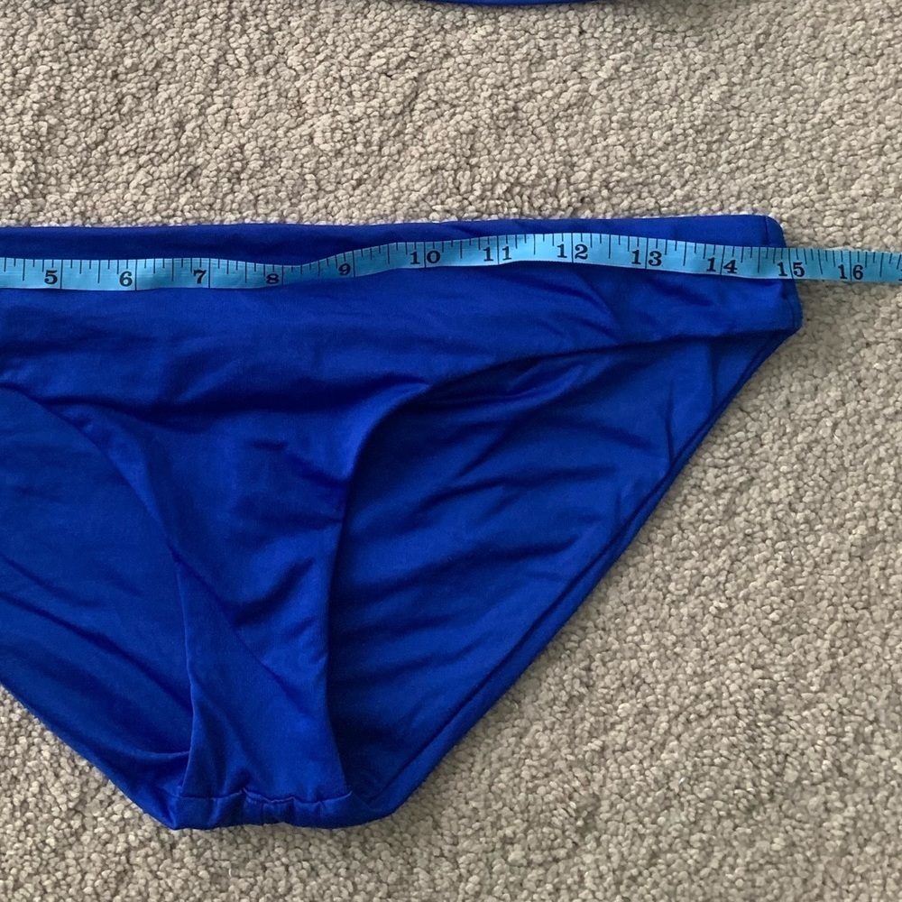 Size 8 Vitamin A Swimwear Paloma Seamless Hipster Full Bottom Klein Blue - Picture 3 of 4